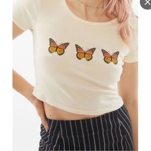 Urban outfitters butterfly baby doll tee